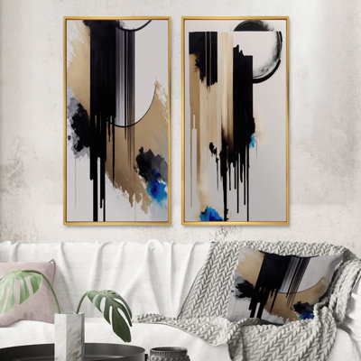 «Blue Minimalist Abstract I», 2 pièces sur toile
