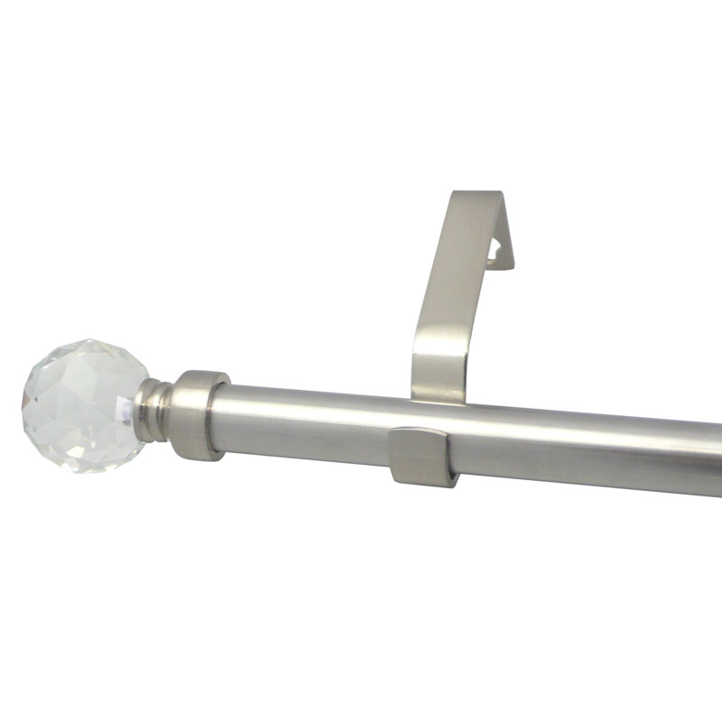 Merchant 4.5cm Curtain Pole Set, 136.5cm H x 4.5cm W x 4.5cm D, Brush Nickel