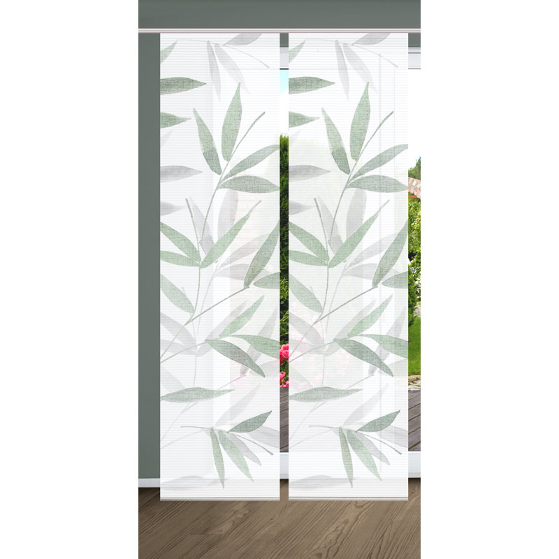 Semi Sheer Sliding Panel Pair, Sage