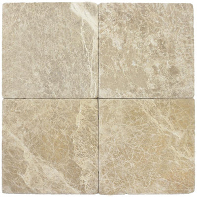 Carreau de mur et de sol aspect marbre 4 po x 4 po Emperador Light