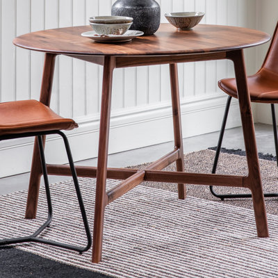 Anza Oak Round Solid Wood Dining Table