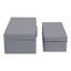 Boîtes de rangement rectangulaires décoratives en tissu avec couvercles pour vitrine - Boîte de rangement moderne pour souvenirs et décoration intérieure - Lot de 2, 30 cm et 25 cm, bleu et gris