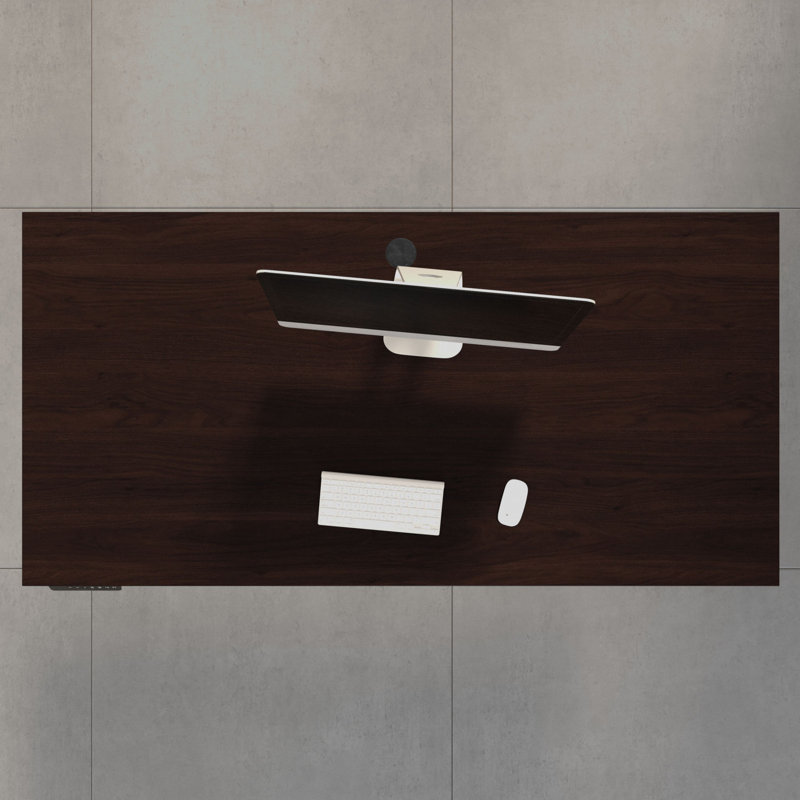 Move 60 Series Adjustable Metal Base Standing Desk, Walnut/White, 48" H x 59" W x 29.37" D