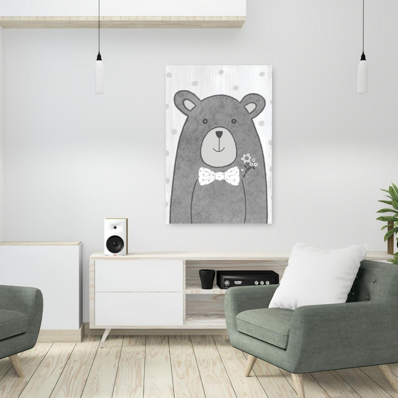 Petit ours fantaisiste, art contemporain, H 36 po x l 24 po