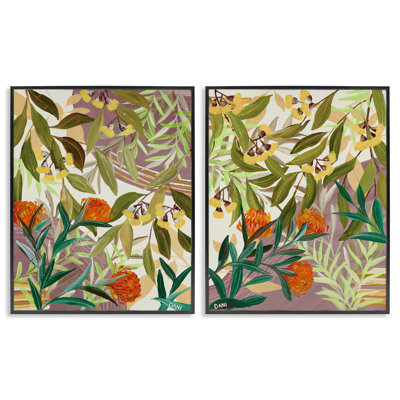 Walk With Me Botanicals 2pc Framed Giclee Set, design by Dani Heyward
