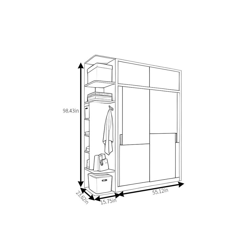Armoire moderne à porte coulissante simple