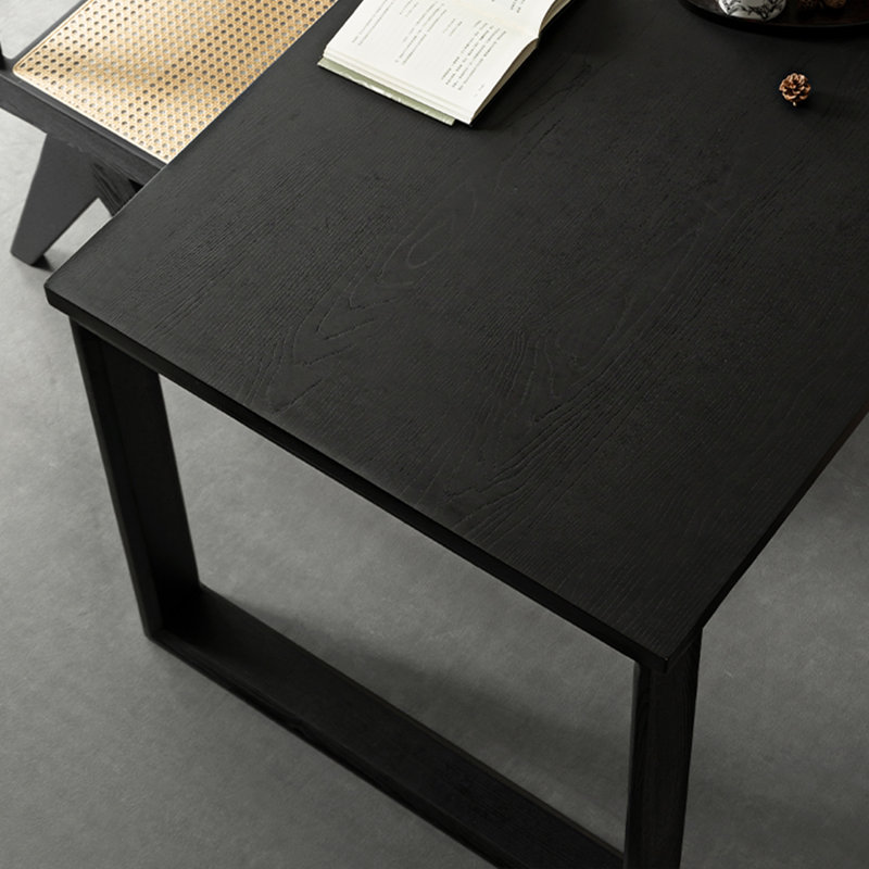 Black Rectangle Solid Wood Dining Tables, 29.29"H x 55.12"L x 31.5"W