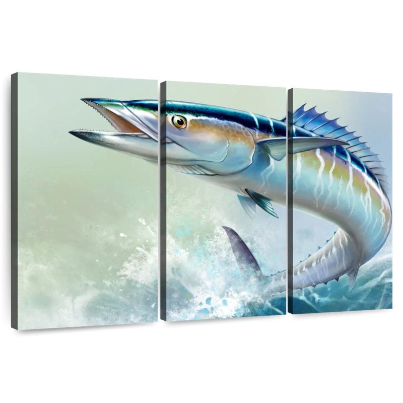 Brampt Wahoo Fish On Waves, 20" H x 33" W