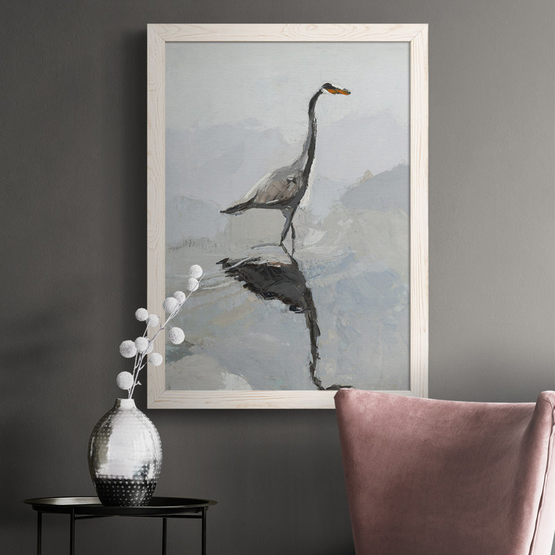 Froid Heron, reproduction d'art sur toile, Blanc, H 37,5 po x l 27,5 po x P 1 po