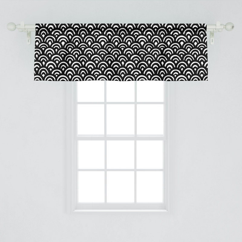 Ensemble de 2 cantonnières japonaises Ambesonne, gris anthracite et blanc, L 54 po x L 12 po