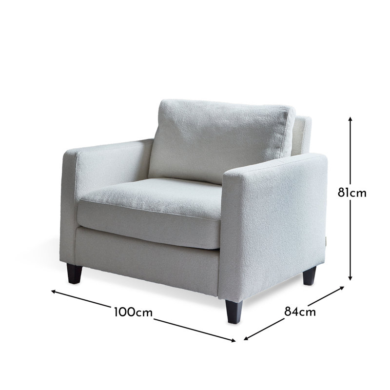 Aharshi Upholstered Armchair, Light Beige, Black Oak