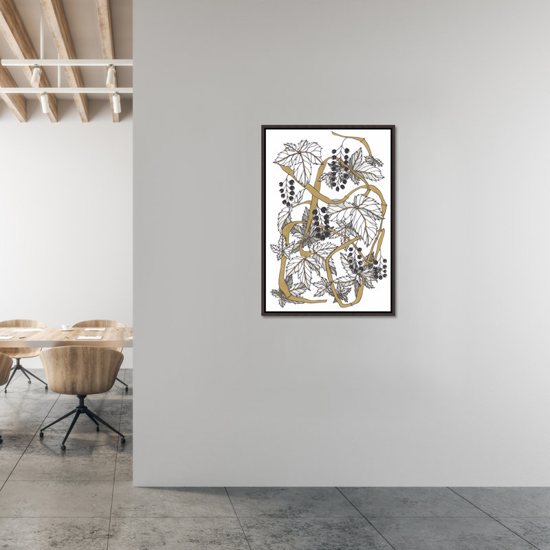 "Intertwined Gold I" par Bella Lane - cadre flottant, impression sur toile, H 45,75 po x l 31,75 po
