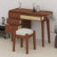 Table de maquillage Boho Style avec ports USB et accents en rotin