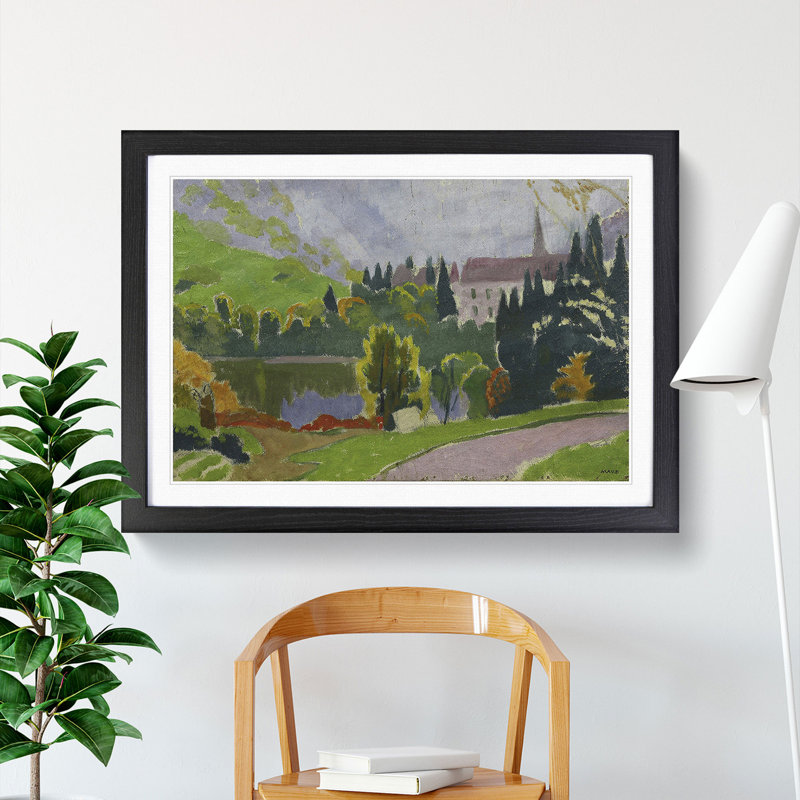 Landscape by Maurice Denis - Picture Frame Painting, Black Framed, 36cm H x 48cm W x 2cm D