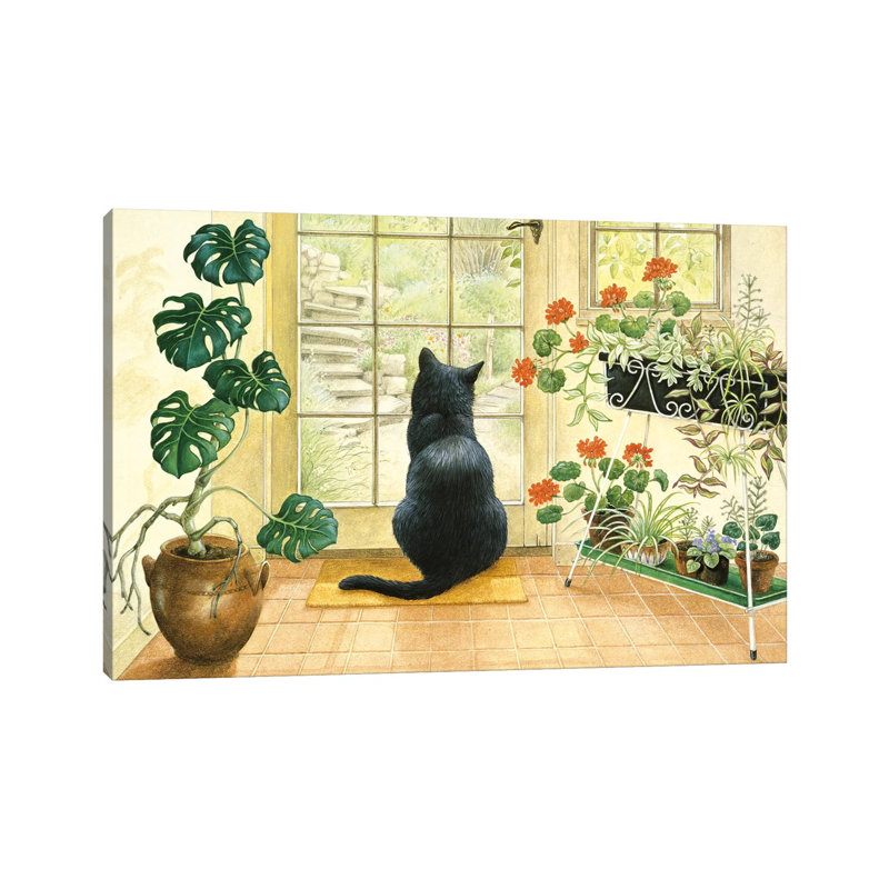 Chesterton At The Back Door by Ivory Cats - Wrapped Canvas Gallery-Wrapped Canvas Giclée