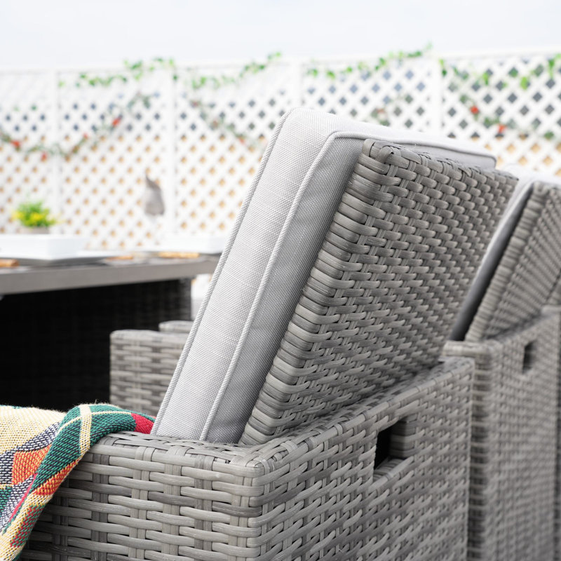 Chaises de salle à manger 2 pièces avec coussins Theone, Gris/gris pâle