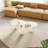 46.45" Modern Center Table, Irregular Cream White Cloud Coffee Table with 3 Legs