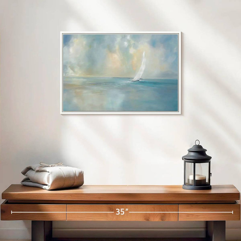Cap sur la tête, 19 po x 13 po, Cadre flottant blanc