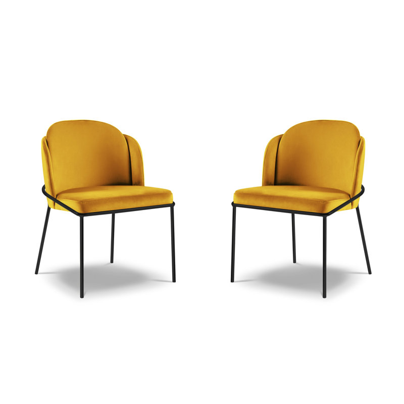 Alcie Upholstered Dining Chair, Yellow