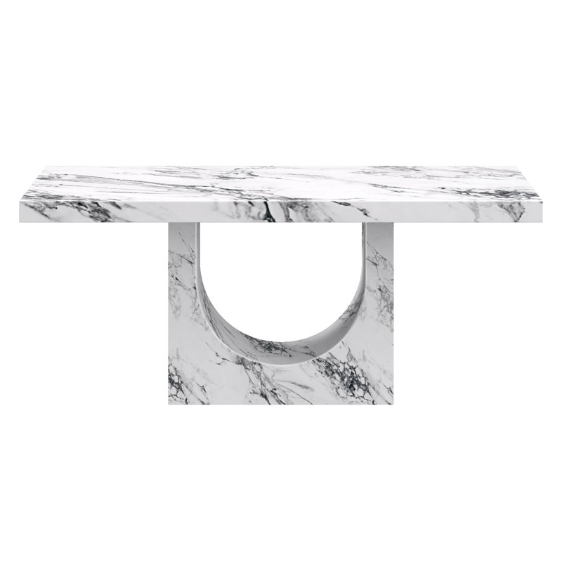 Contemporary ECC Concrete Rectangular Dining Table - Bulgari White