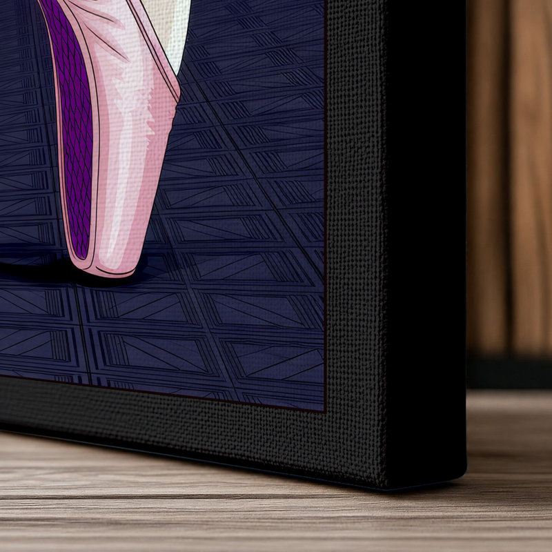 Ballet Pointe Shoes Modern - Wrapped Canvas, 24x16 - 61.0 x 40.6 cm, Black Border
