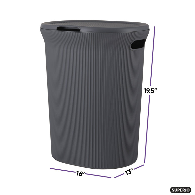 Ribbed Laundry Hamper 1.15 Bushel 40 Liter