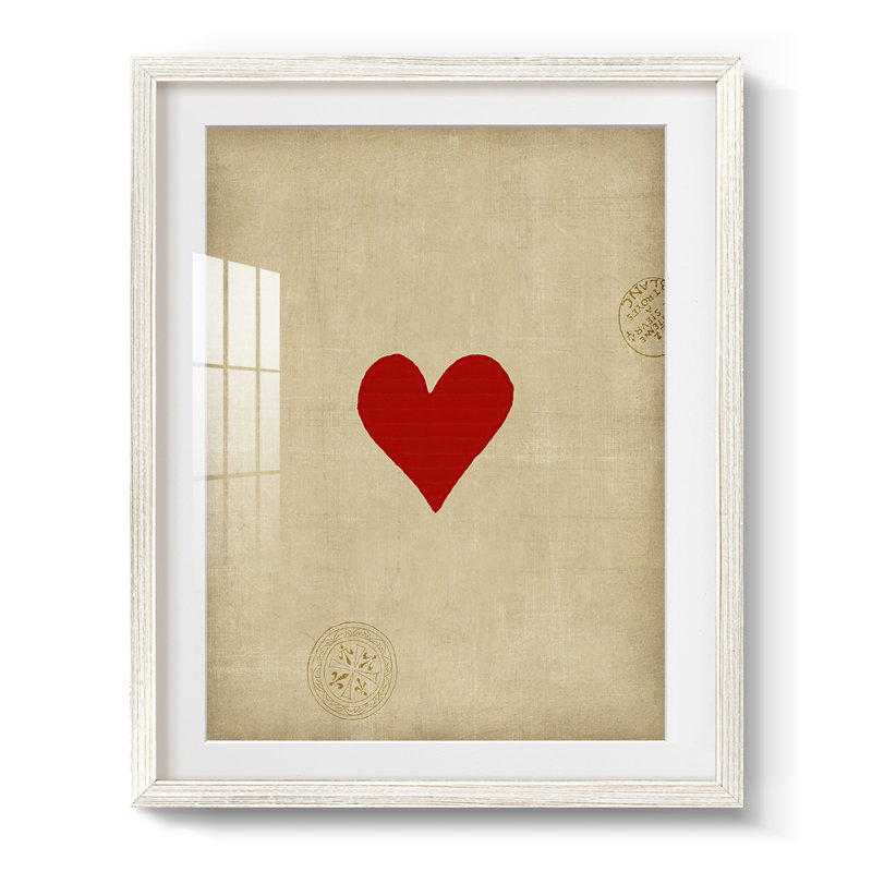 Cœur - impression encadrée, H 28,5 po x l 20,5 po, Blanc