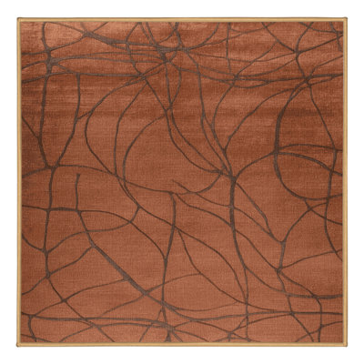 Machine Washable Abstract Brown Area Rug
