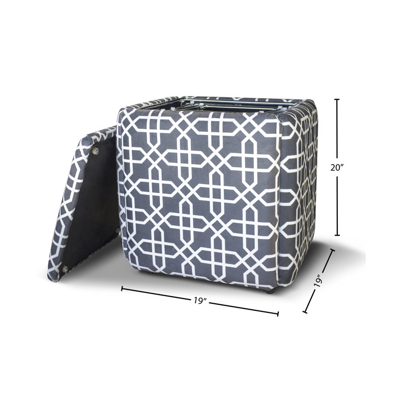 Repose-pieds cube Károly, Microfibre/microsuède gris