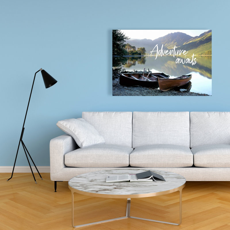 «Adventure Adventure Awaits», toile de fond scandinave, H 24 po x l 36 po