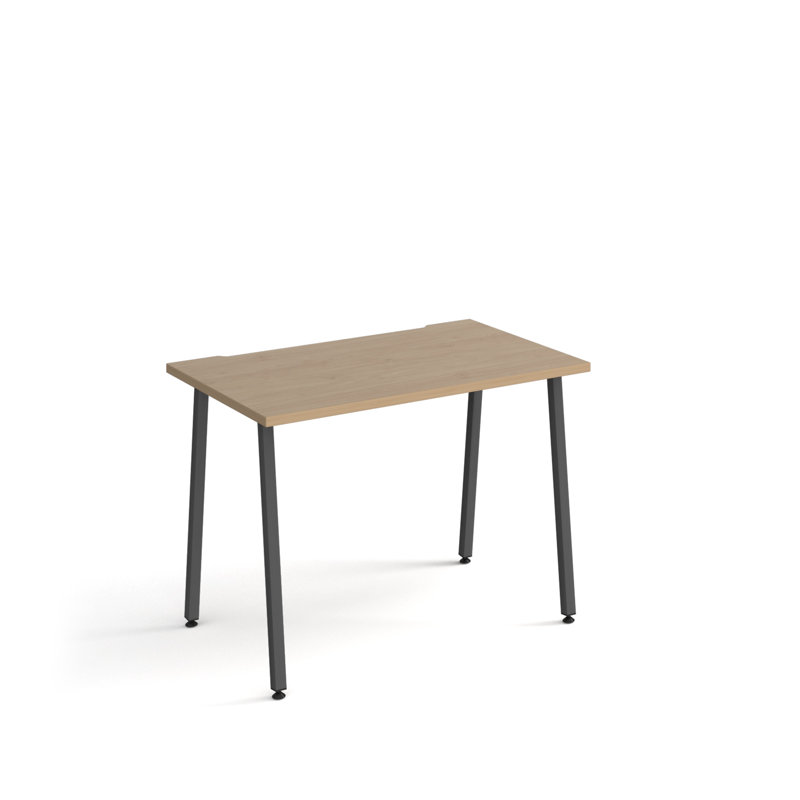 Metal Base Computer Desk, Kendal Oak, 730cm H x 1000cm W x 600cm D