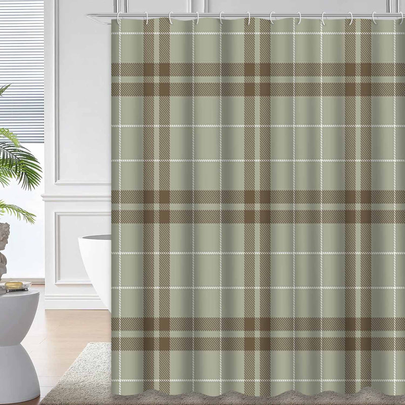 Rideau de douche Tartan, L 72 po x l 84 po