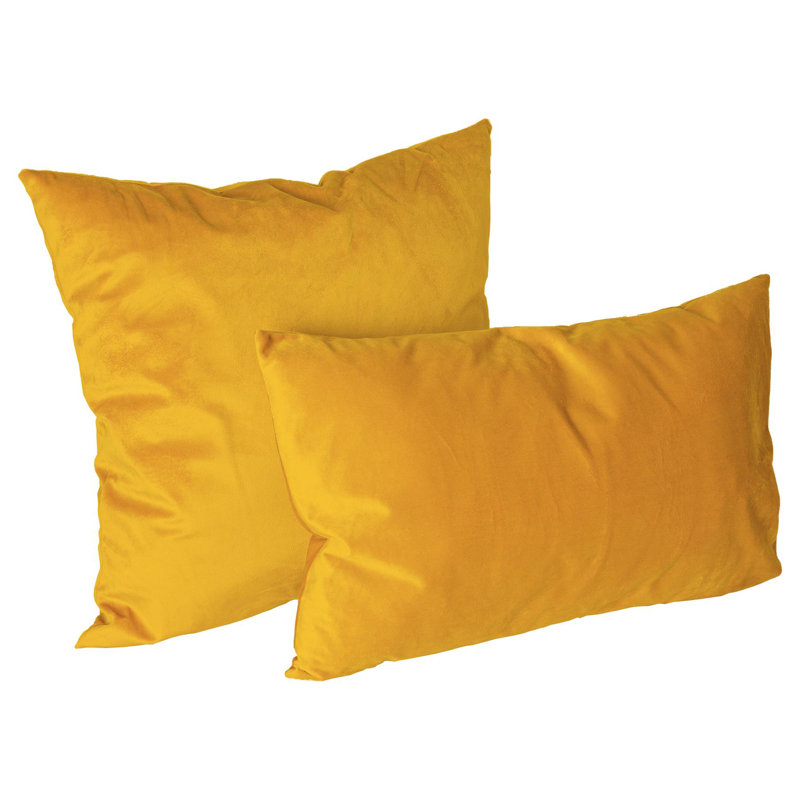 Colour Rectangular Lumbar Cushion with Filling, Yellow