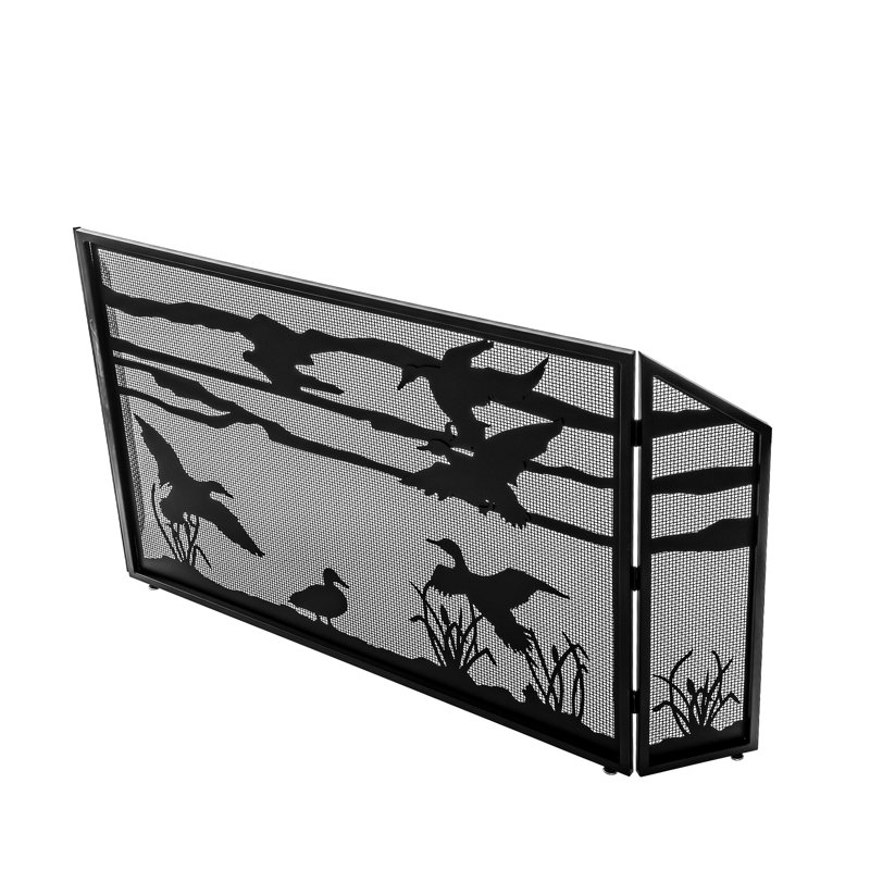 66" Wide X 33" High Ducks In Flight Fireplace Screen