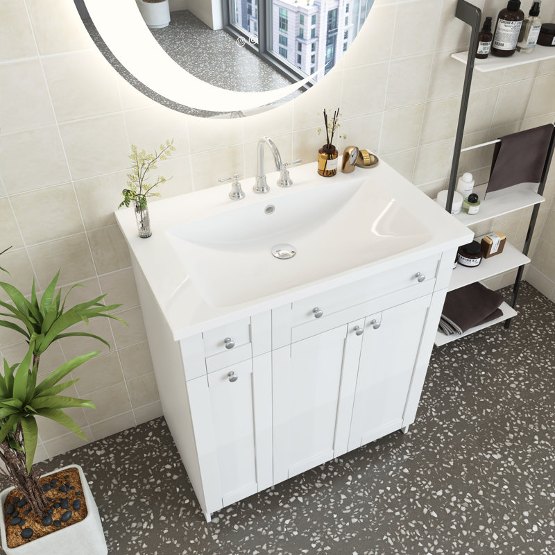 Ensemble de meuble-lavabo simple 30 po Deseria, Blanc