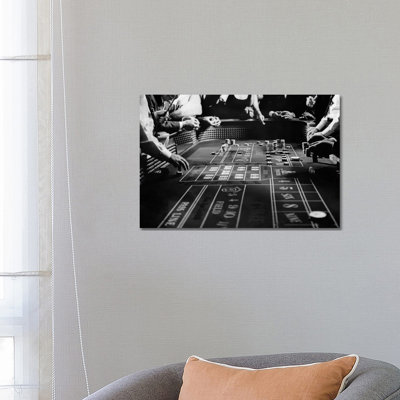 1960s Four Anonymous Unidentified People Gambling Casino Craps - Wrapped Canvas Print