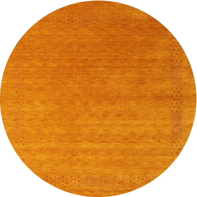 Tapis de zone orange contemporaine, Rond 4 pi