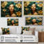 Femme verte et dorée avec une fleur sur le visage - Art mural floral-763349810-763349811