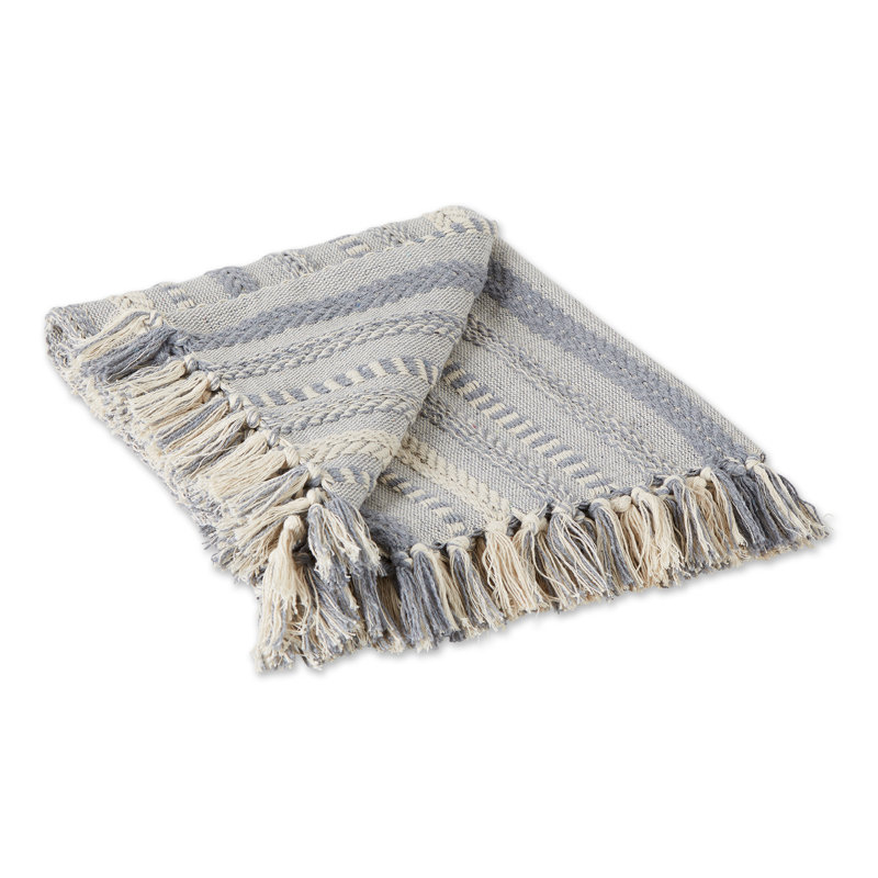 Jeté en coton tressé , gris