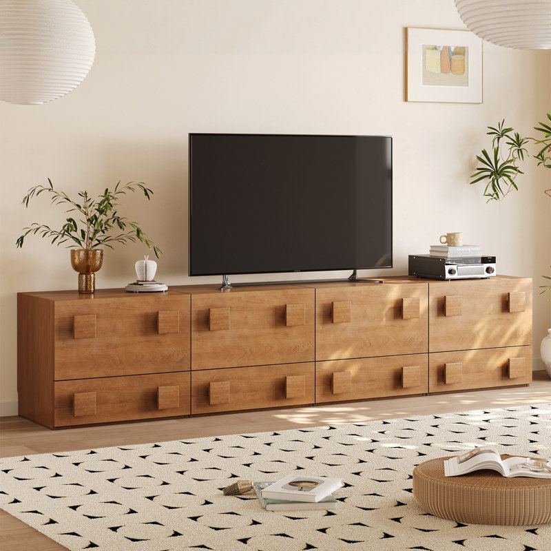 Meuble télé simple en bois massif Burlywood