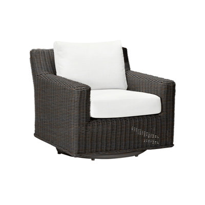 Rustic Swivel Patio Chair with Cushions