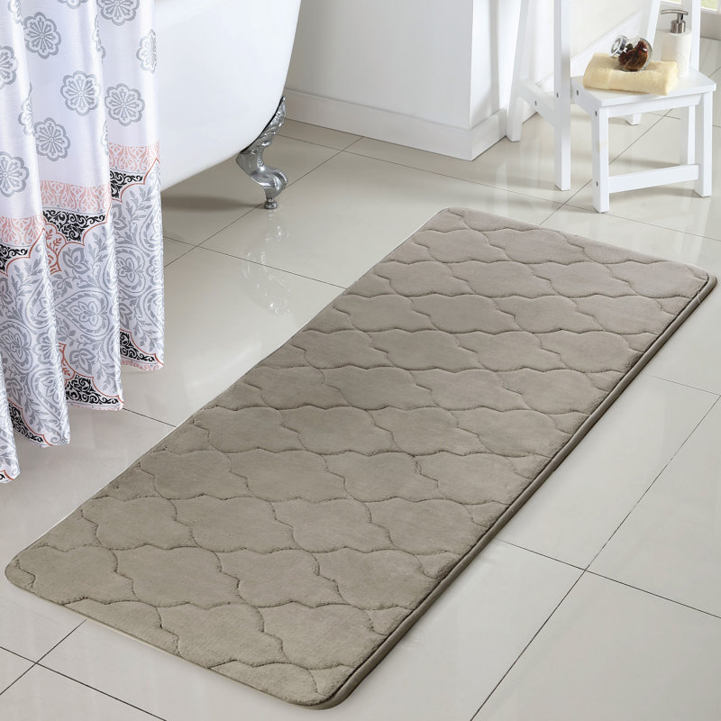Tapis de bain en mousse viscoélastique 24 x 60 Amadora, Taupe