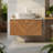 Bathroom vanity and sink, rectangular marble-patterned ceramic basin