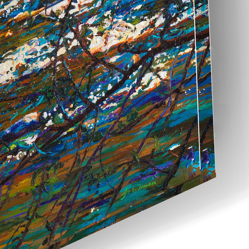 «River Lace» par Joanne Towers, art mural en verre acrylique, H 16 po x l 24 po x P 0,2 po
