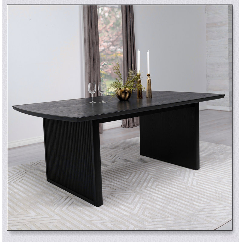 Table de salle à manger extensible moderne avec rallonge amovible et plateau biseauté pour une configuration de sièges flexible