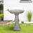 SunJet 23.8" H Concrete Bird Bath with Carved Pedestal