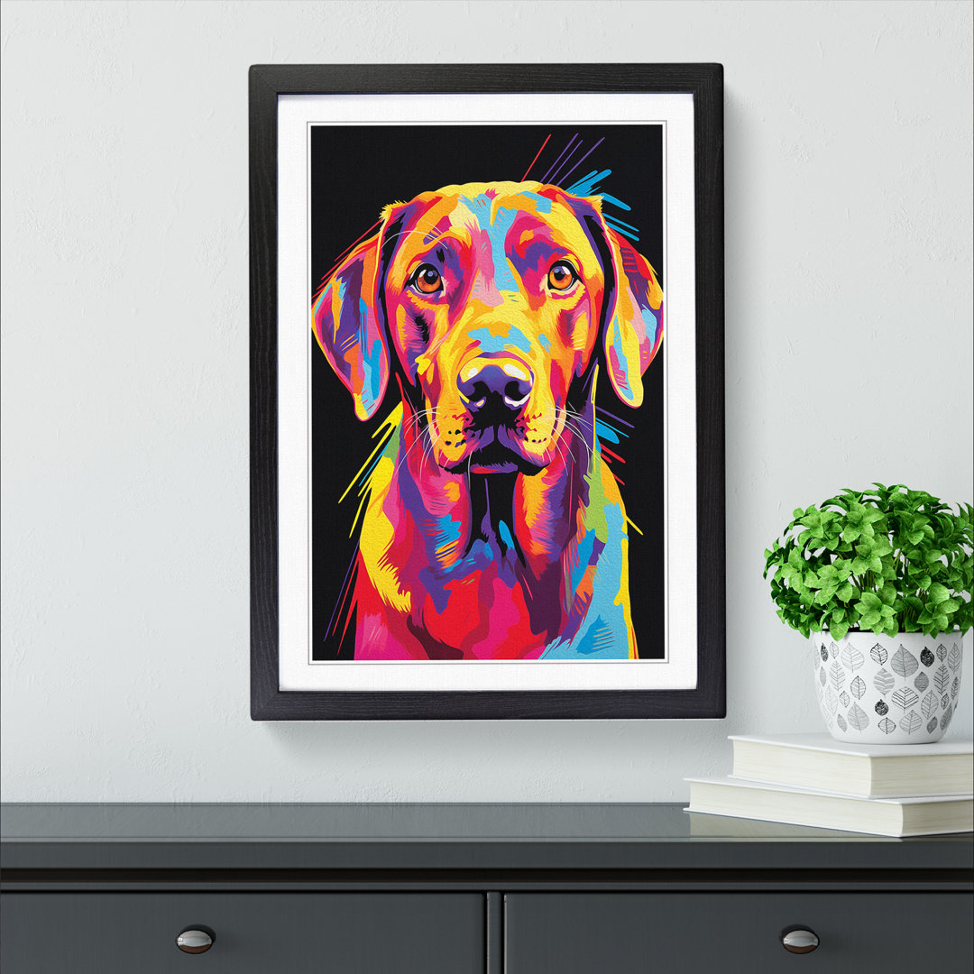 Labrador Retriever Pop - Single Picture Frame Print on Wood