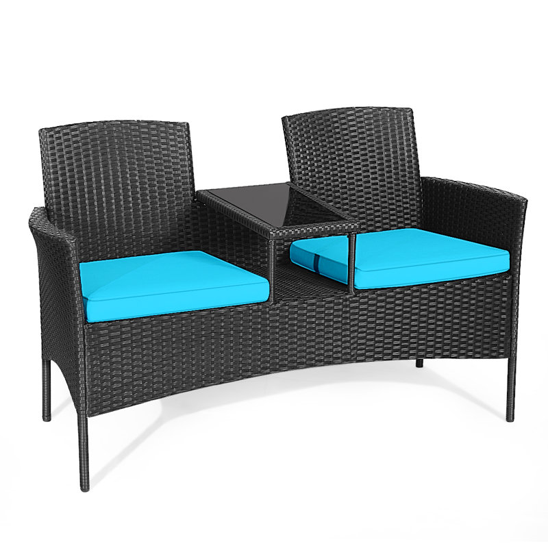 Hymes Outdoor Bench, Blue