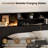 Modern Wooden Bookcase Headboard with Adjustable LED Lights & Charging Station – Queen & King Sizes,-899519849-893881264