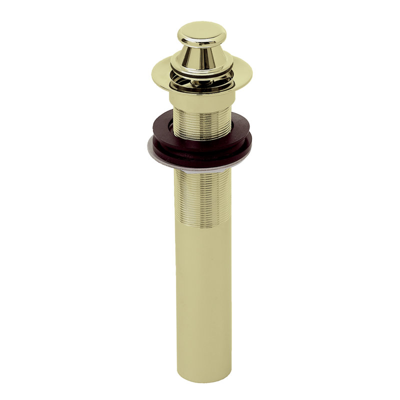 Drain de robinet de salle de bain Lift & Turn sans trous de trop-plein - Exposed, Laiton poli